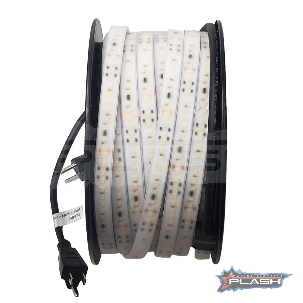 Plash - Harsh Environment LED Strip Light - 110V, IP68, Cool White, 96ft (FLS-110V-CW-96FT)
