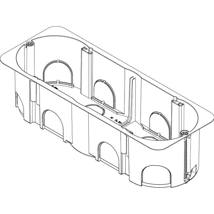 Vimar Hollow-Wall Flush-Mount Box, 6/7-Module, 68 mm Cutout, GW 850°C