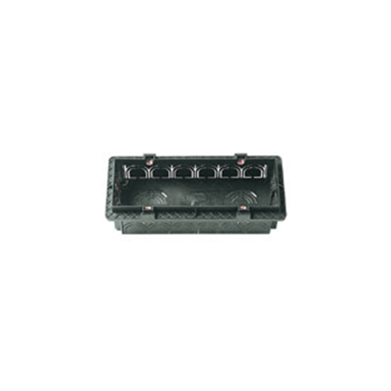 Vimar Rectangular Flush Mounting Box, 6-7 Module, For Masonry Walls, 174 x 59 mm, 50 mm Internal Depth, Black