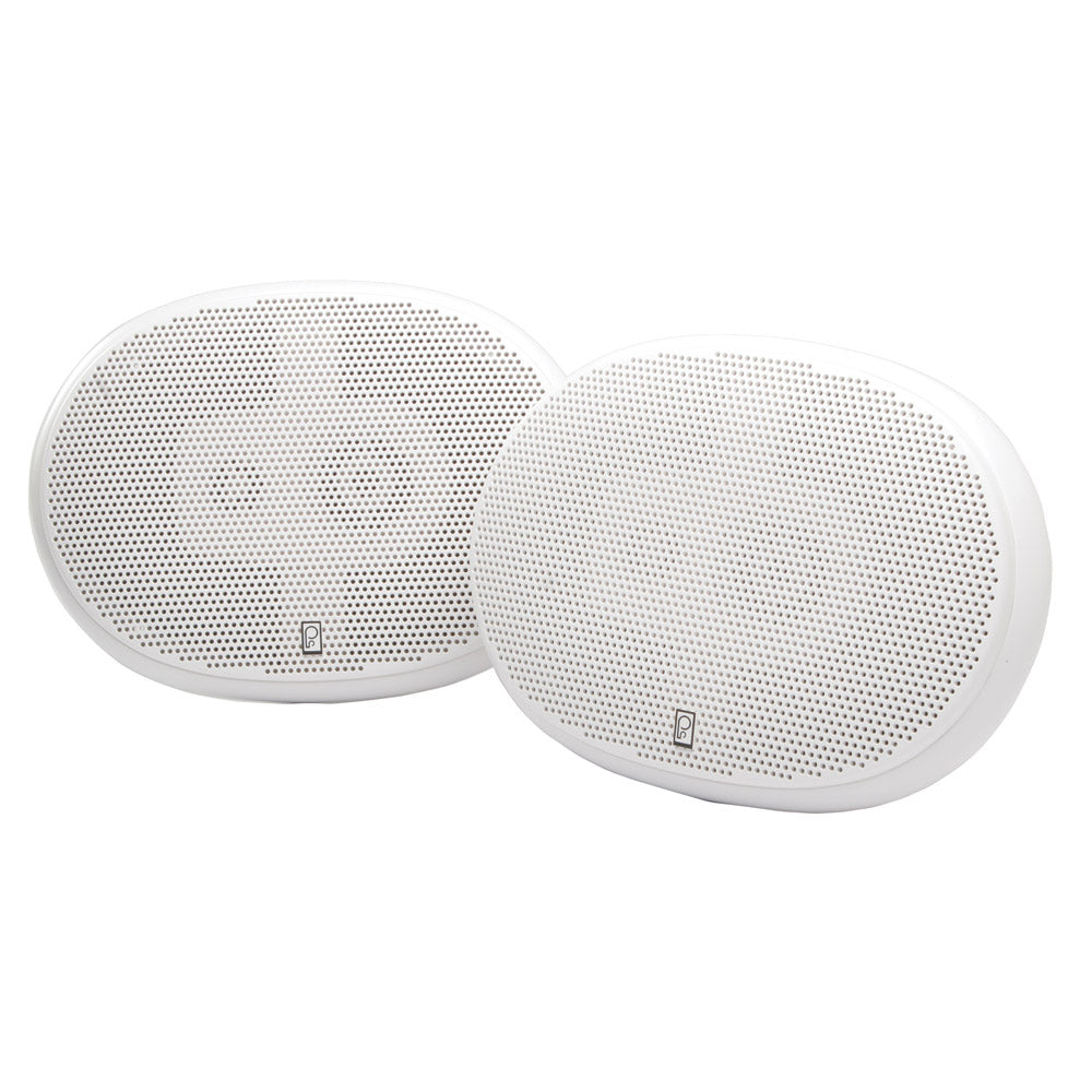 Poly-Planar - 6" x 9" Premium Oval Marine Speakers - (Pair) White