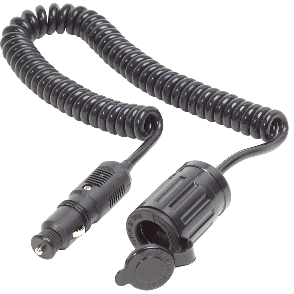 Blue Sea Systems 12 Volt Plug with Single Extension Socket, 10A Fuse, 6 ft Cord
