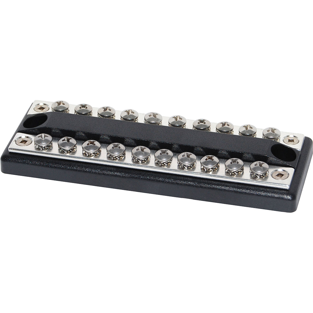 Blue Sea Systems DualBus Common BusBar, 100A, 300V AC, 48V DC, #8-32 Screw Terminals, Tin-Plated Copper