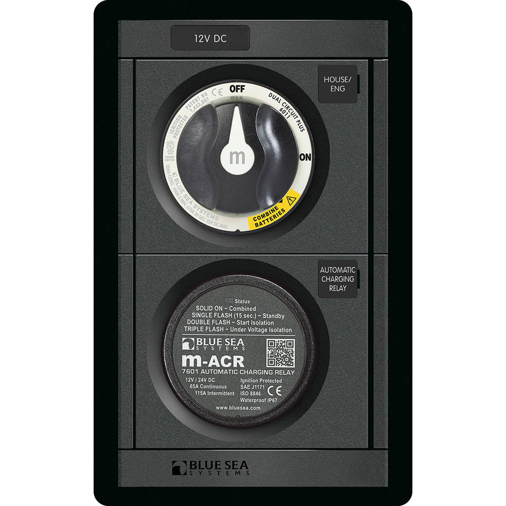 Blue Sea Systems 360 Panel Add-A-Battery Battery Management Panel, 12V, M-ACR, M-Series Battery Switch