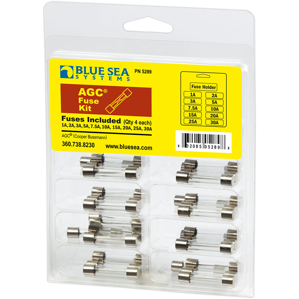 Blue Sea Systems AGC Fuse Kit, 41-Piece, 32V DC, Heavy Duty In-Line Fuse Holder