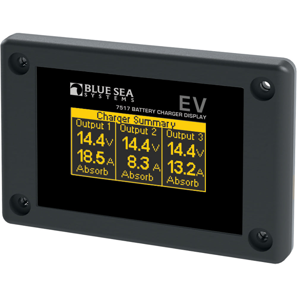Blue Sea Systems EV Battery Charger Display, For P12 Battery Chargers, 6-36V DC, 1-3 Battery Banks