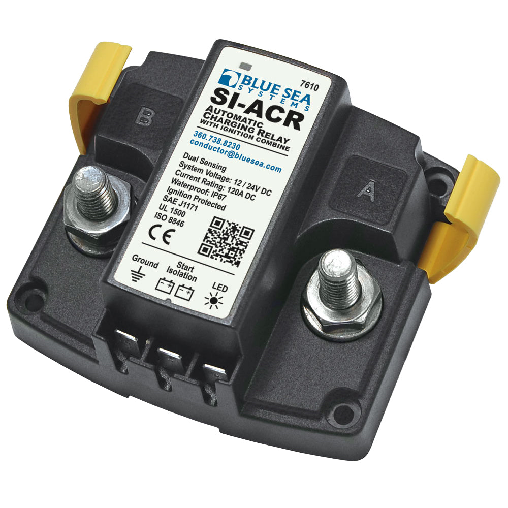 Blue Sea Systems SI-Series Automatic Charging Relay, 120A, 12V/24V, IP67, Ignition Protected