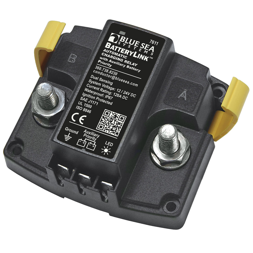 Blue Sea Systems BatteryLink Automatic Charging Relay, 12/24V DC, 120A