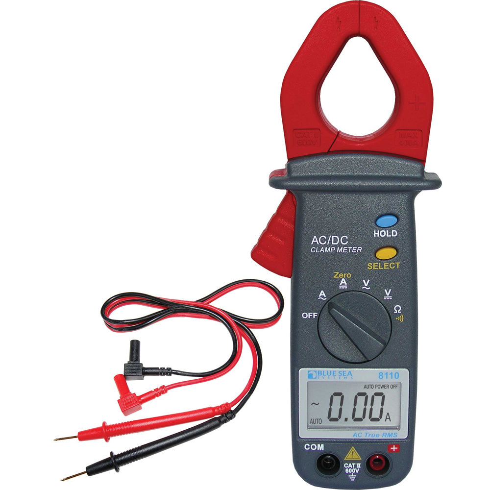 Blue Sea Systems Mini Clamp Multimeter, AC/DC, 400A, 600V, True RMS
