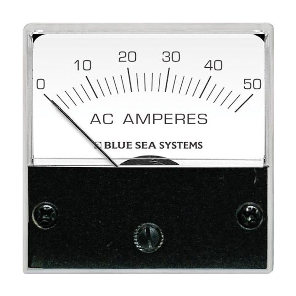 Blue Sea Systems AC Micro Ammeter, 0-50A, 2 in, Backlit Face, With Coil