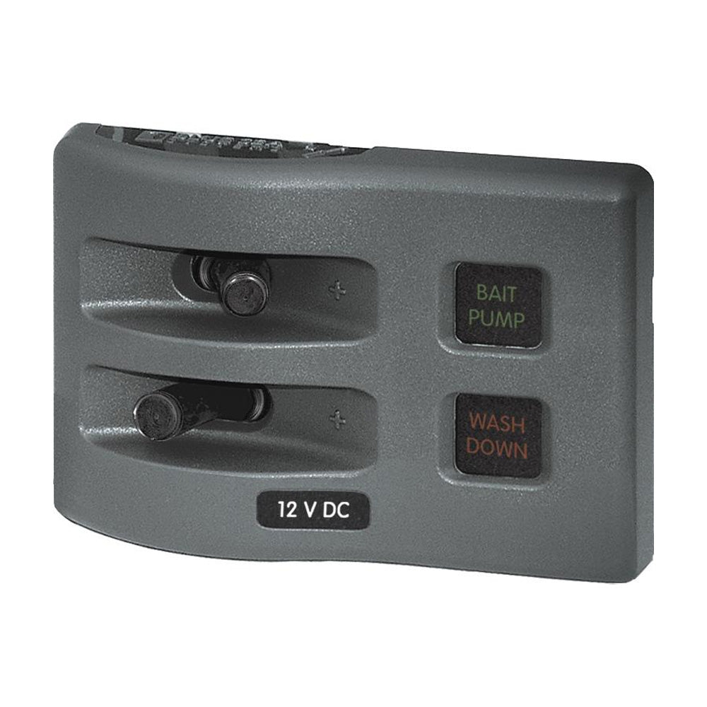Blue Sea Systems WeatherDeck Waterproof Fuse Panel, 12V DC, IP67, ATO/ATC, Gray Panel