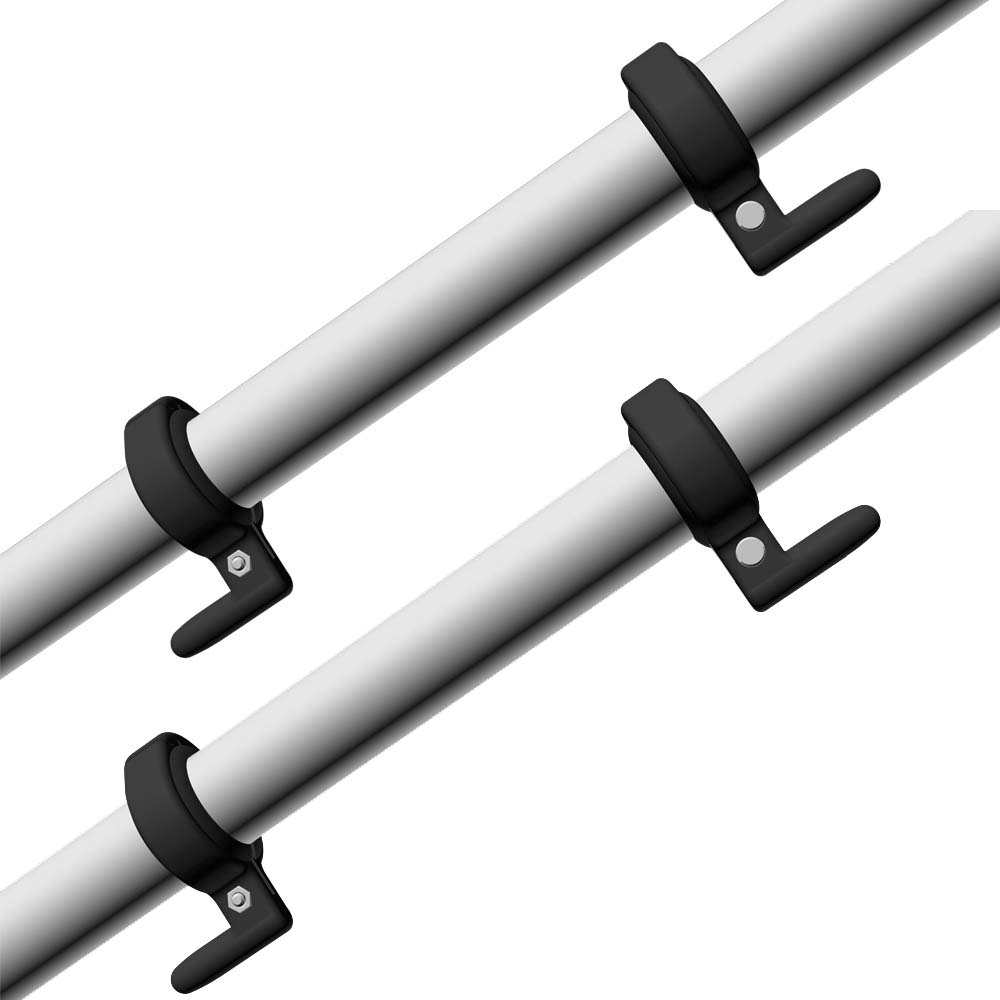 TACO Marine Outrigger Line Caddy, For 1-1/8-1-1/2 in Poles, Clamp-On, Black Nylon, 2pk