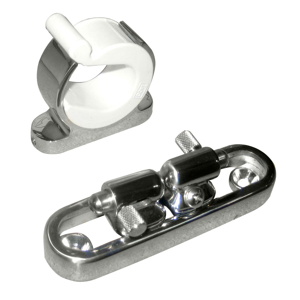 TACO Marine Reel Hangers with Rod Tip Holder Kit, SS316L, Adjusts 1.875 to 3.875 in