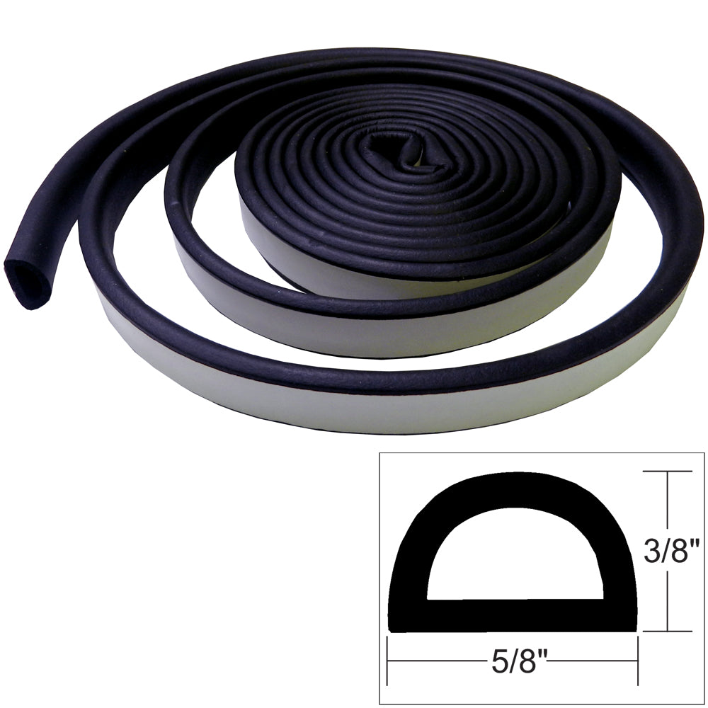 TACO Marine Weather Seal Tape, 10 ft, 3/8 in H, 5/8 in W, Black