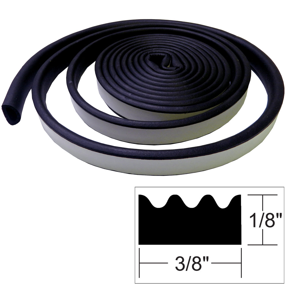 TACO Marine Weather Seal Tape, 10 ft, 3/16 in x 3/8 in, Black