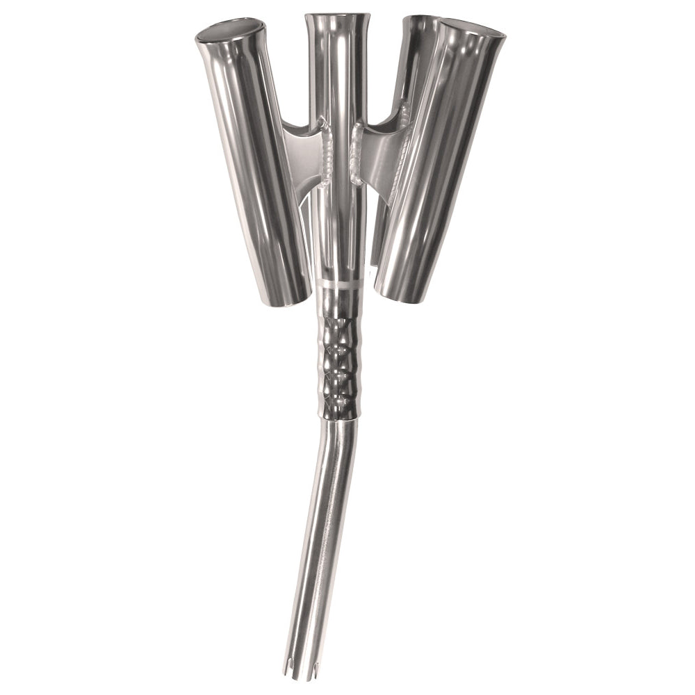 TACO Marine Olympic 5-Rod Holder Cluster, Fits 1-5/8 in Rod Holders, 9-3/4 in Flared Holders, Anodized Aluminum