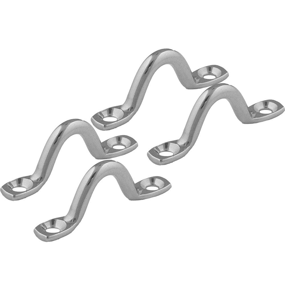 TACO Marine Stamped Stainless Steel Eye Straps, 4pk, Type-304 SS, 1/2 in Opening