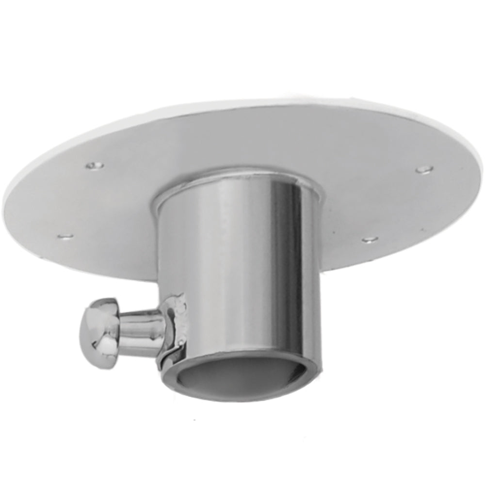TACO Marine Stainless Steel Table Base, For Side Mount Table Pedestal System, 1-5/8 in Tube, 6-1/4 in Flange, Locking Pull Pin, Polished