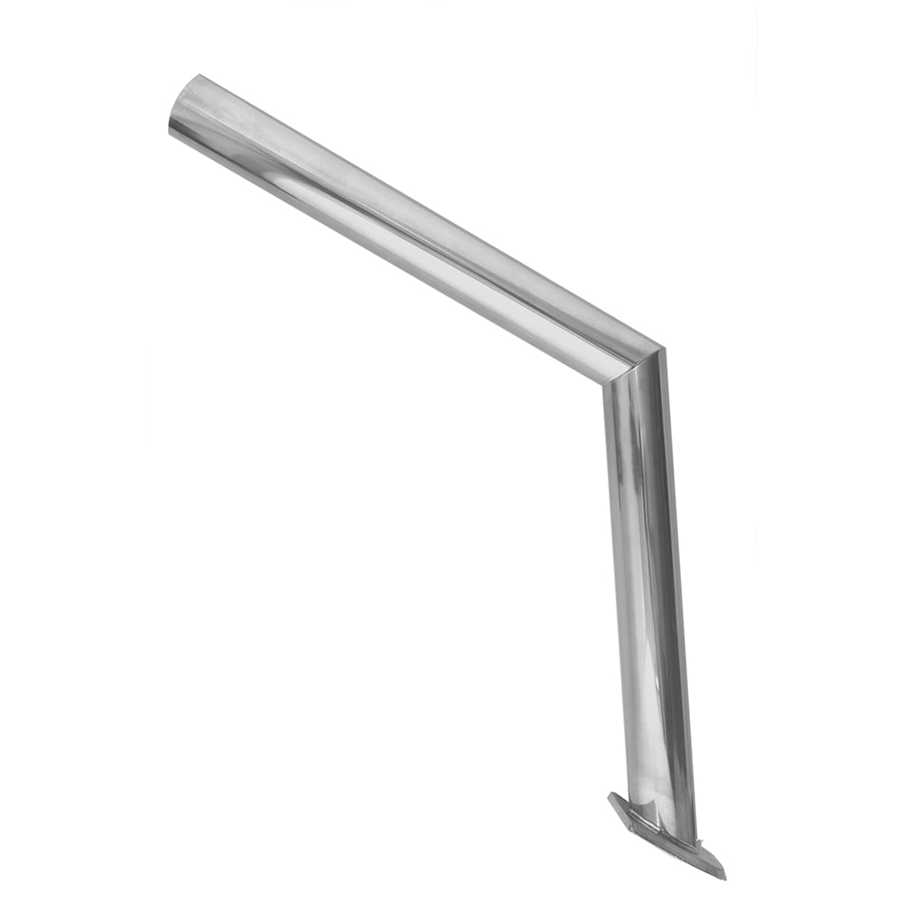 TACO Marine Side Mount Table Pedestal, Type 304 Stainless Steel, 17-3/4 in H, 12 in W, 1-5/8 in Tube, Polished