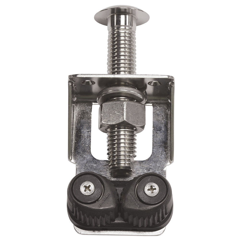 TACO Marine Outrigger Line Tensioner, SS316, 1 to 2-1/2 in Gunnels, Ronstan Cam Cleat, 1/8 to 1/4 in Rope