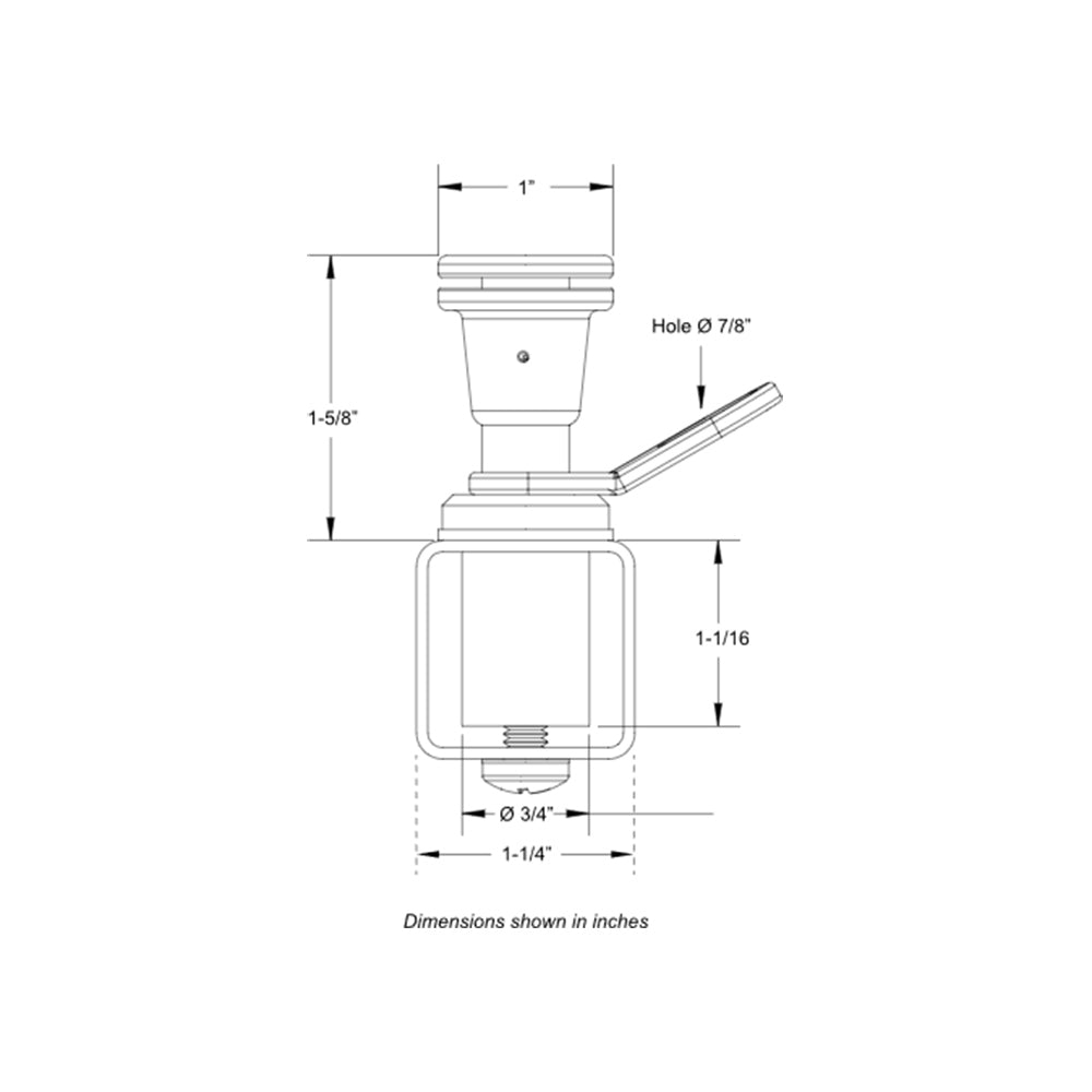TACO Marine Pontoon Fender Lock, SS316, 1 in Button, Fits 1 in to 1-1/4 in Square Tubes
