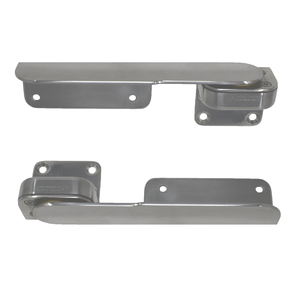 TACO Marine Command Ratchet Hinges, 9-3/8 in, Polished Type-304 Stainless Steel, Pair