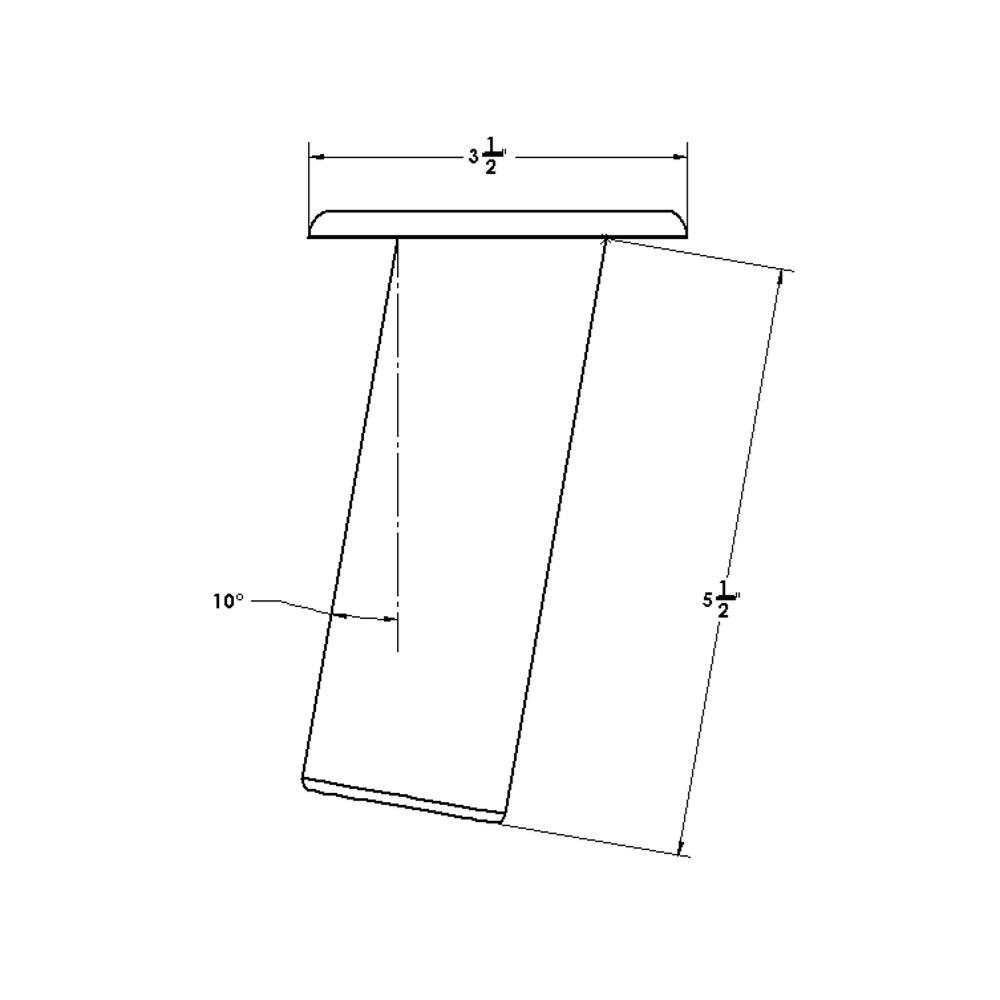 TACO Marine Flush Mount Rod Holder, 10 Degree, Aluminum, Round Flange, 5-1/2 in Tube