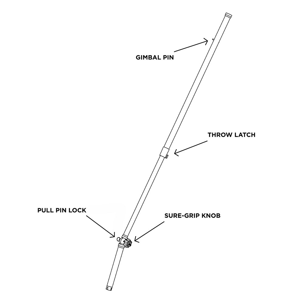 TACO Marine ShadeFin Telescopic Rod Holder Accessory, 42-67 in