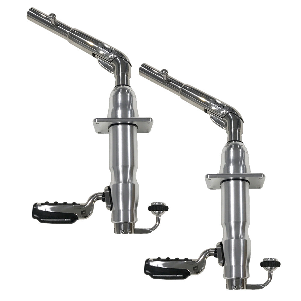 TACO Marine Grand Slam 390XL Outrigger Mounts, 180° Handle, 4-1/2 in Hardtops, 35° Upward Lift, Pair