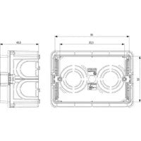 Vimar 3-Module Flush Mounting Box, Masonry Walls, Glow Wire 960C