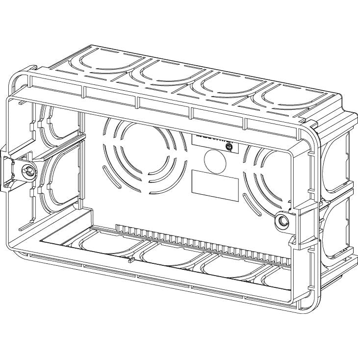 Vimar 4M Flush Mounting Box, Masonry Walls, Black, Glow Wire 960C