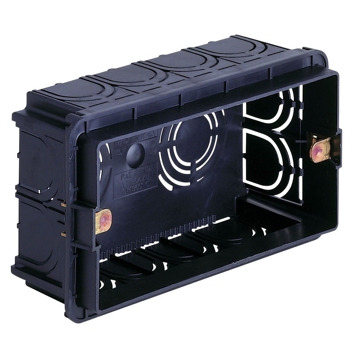Vimar 4M Flush Mounting Box, Masonry Walls, Black, Glow Wire 960C