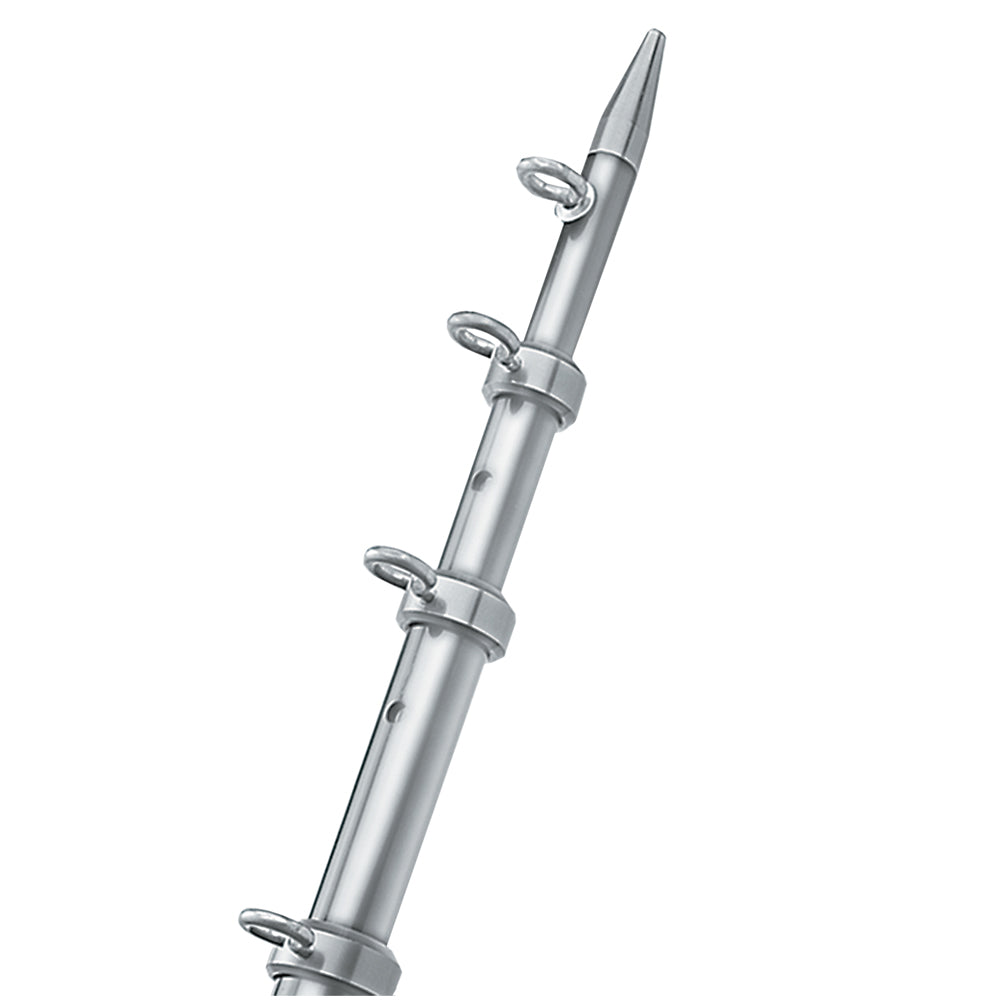 TACO Marine OC Series Center Rigger Pole, For 1-1/8 in Mounts, Telescoping, Anodized Aluminum