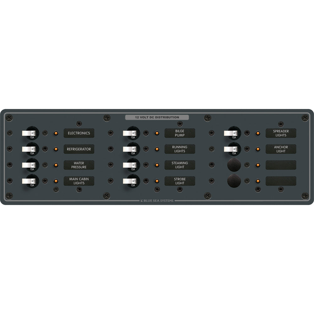 Blue Sea Systems DC Circuit Breaker Panel, 12V DC, 100A, Pre-Wired