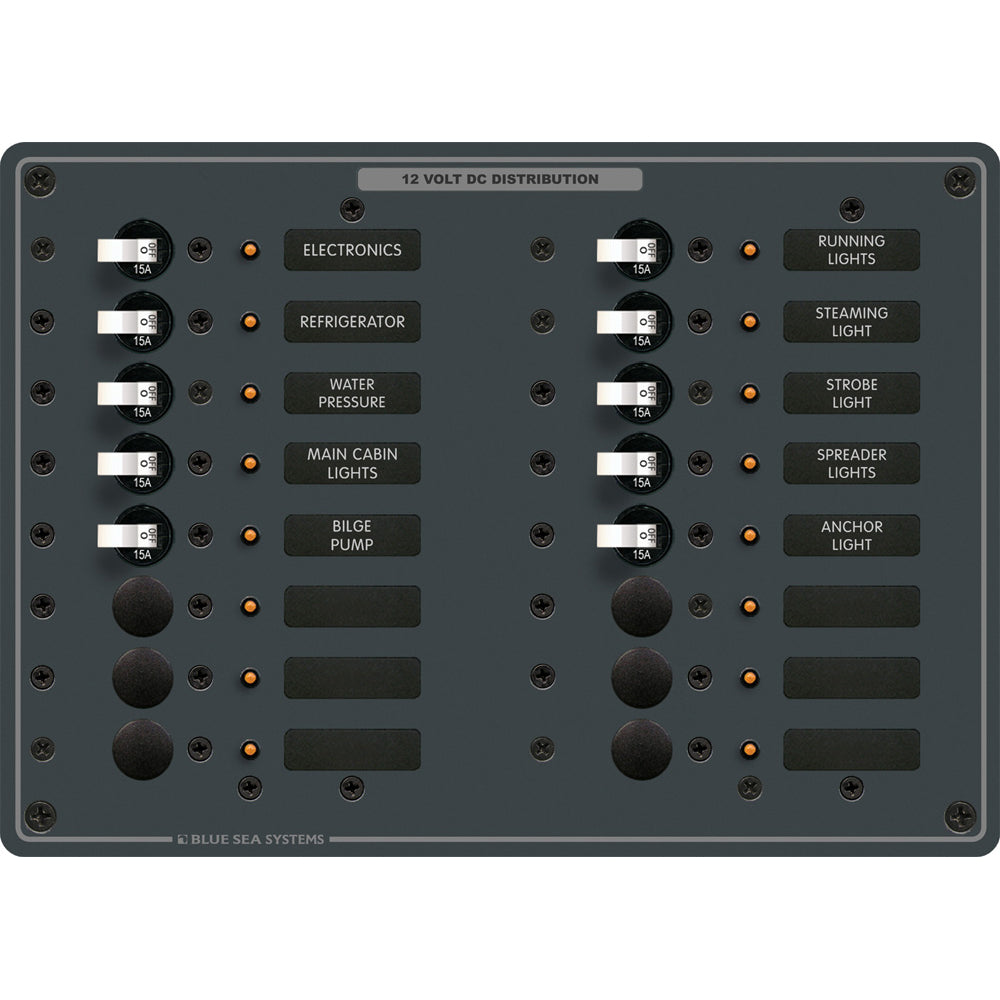 Blue Sea Systems DC Circuit Breaker Panel, 12V DC, 100A, Pre-Wired