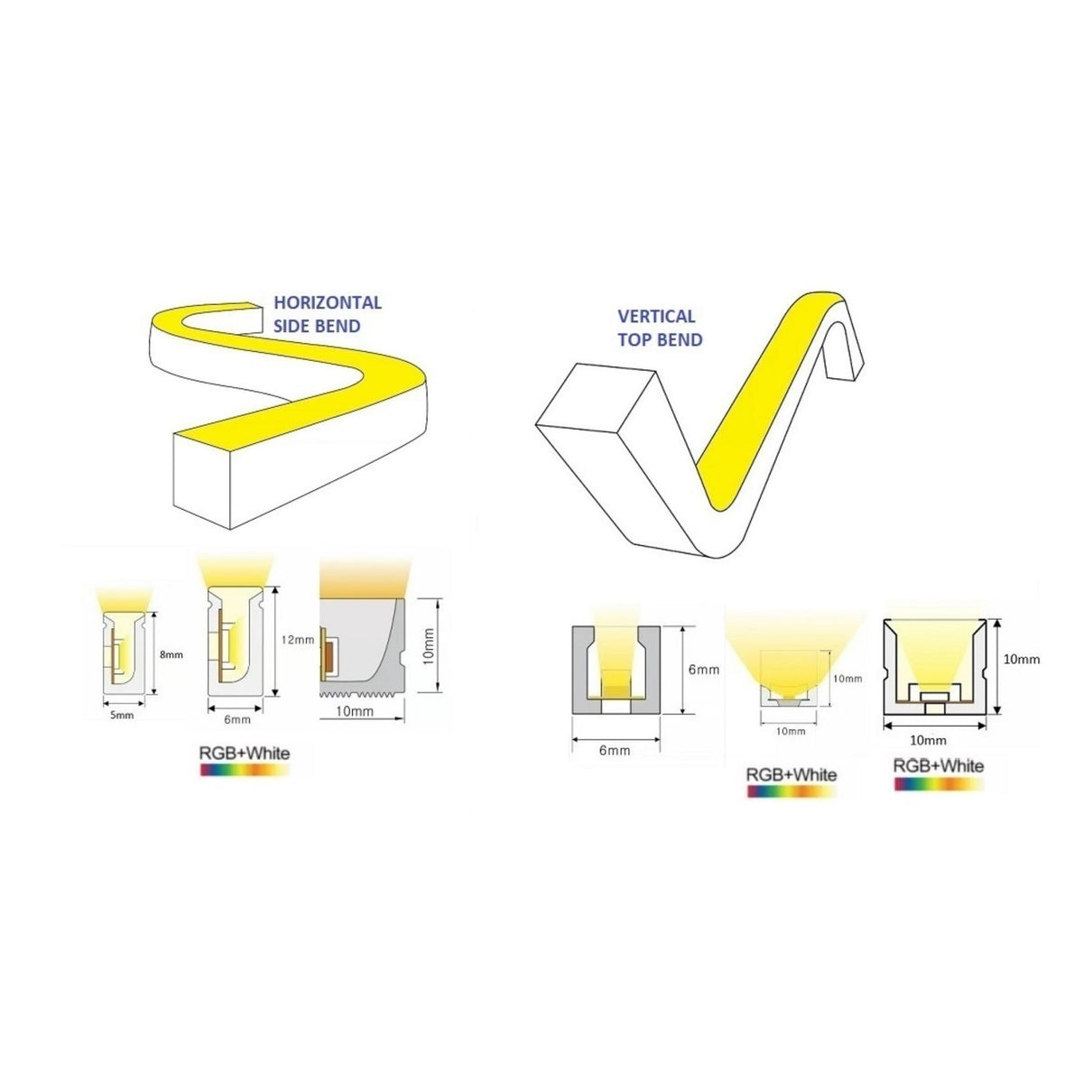 Apollo - 6X12 TP83 Neon Flex - 24V DC, 10W/M, Dimmable