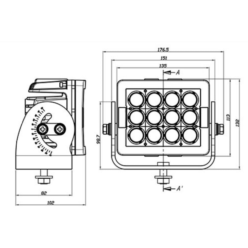 Imtra - Offshore 12-LED Marine Deck Light - 11-65VDC, 84W, IP68/69K, 5700K, Cool White