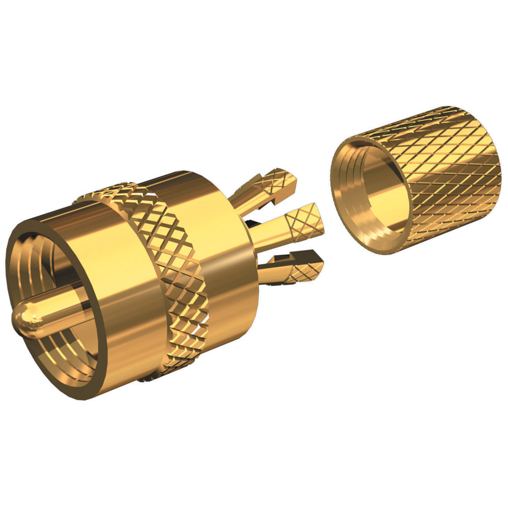 Shakespeare - PL-259-CP-G - Solderless PL-259 Connector for RG-8X or RG-58/AU Coax - Gold Plated