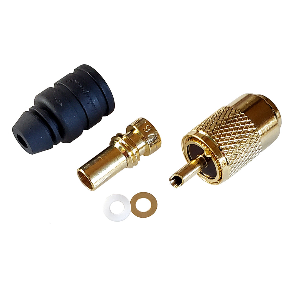 Shakespeare - PL-259-8X-G Solder-Type Connector with UG176 Adapter & DooDad & Cable Strain Relief for RG-8X Coax