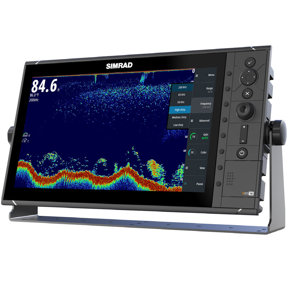 Simrad S2016 Fishfinder, 16in, CHIRP Sonar, 12/24V, IPX7, NMEA 2000, Ethernet, HDMI Output
