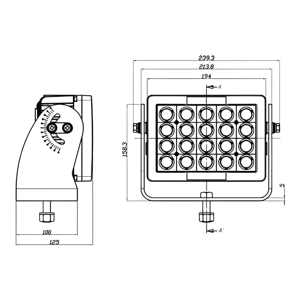 Imtra Offshore 20-LED Deck Light, 11-65VDC, 140W, 25° Beam