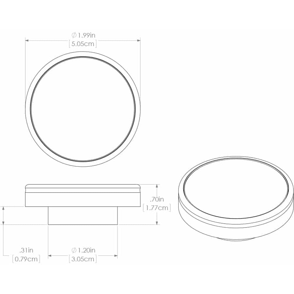 Lumitec Halo Flush Mount LED Down Light, 2in Dia, 10-30V, IP67, 4W