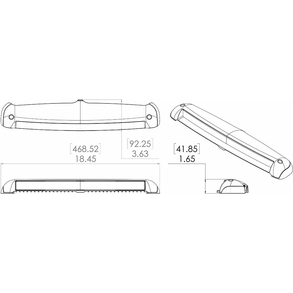 Lumitec Razor Flush-Mount LED Light Bar, 10-30VDC, IP67, 10,000+ lm.