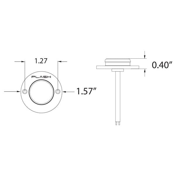 Plash - Gravity LED Deck Light - Stainless Steel, 1.2W, 0.2A, 12-24V, IP67