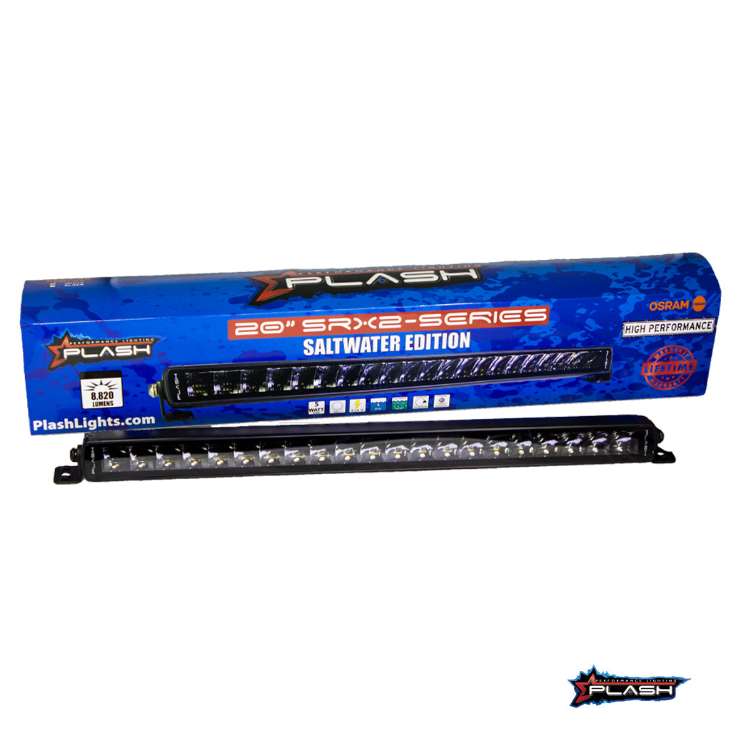 Plash - SRX2-Series LED Light Bar - 9-32V, IP67, 6000K, Cool White, 105W, 7.9A