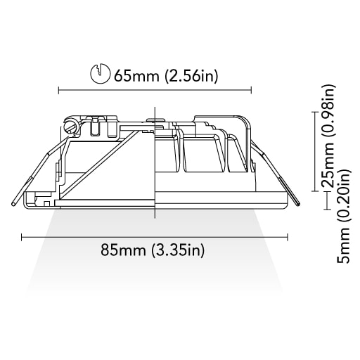 BCM - ORLANDO 85 Downlight - White, 4W, 4000K, Neutral White/Red, 8-32V, IP66 (BCM34062I4A8520)