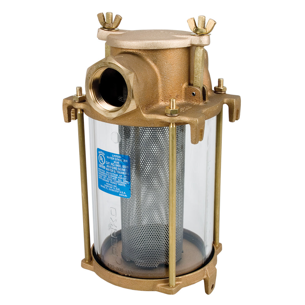 Perko 0493 IPS Intake Water Strainer, Cast Bronze, SS316 Basket, Drain Plug