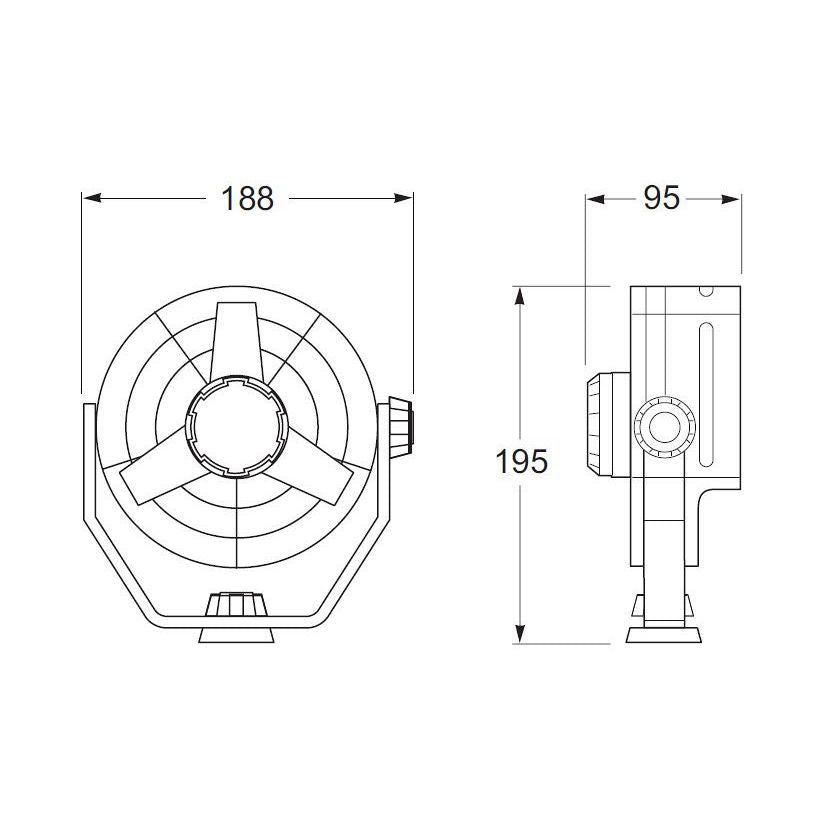 Hella Marine 2-Speed Turbo Fan, 150mm, 70/95 L/s Airflow, 6.5W