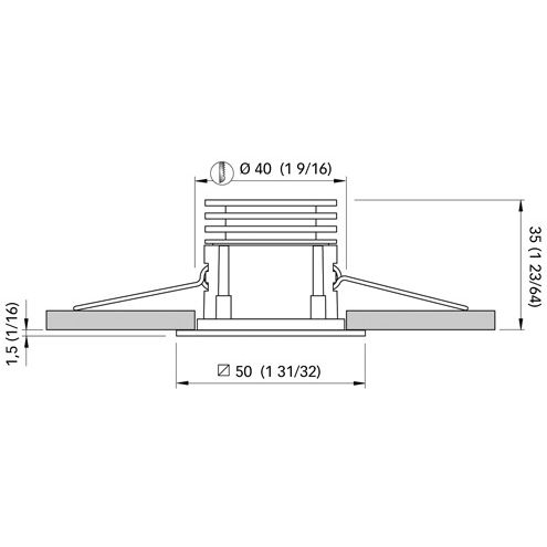 Quick Marine - ERICA 1 Downlight - 10-30V, 45°, IP65, 2W, 0.08A
