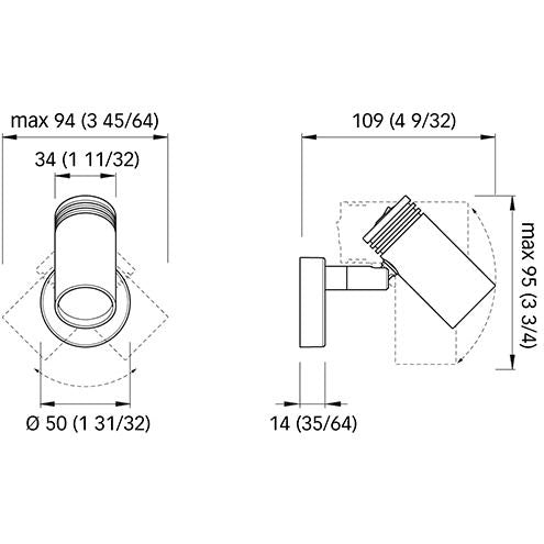 Quick Marine - JACOB NS Reading Light - 10-30V, Chrome Finish, 0.11A, 2.5W, IP40