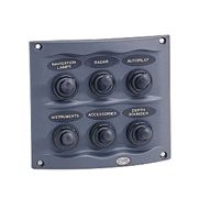 Hella Marine 4-Way Compact Toggle Switch Panel, 12V, 20A Switches, In-Line Spade Fuses, Splash Proof, White Housing